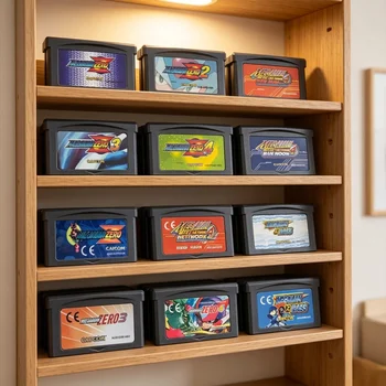 Cartuccia Giochi Mega Man GBA, Scheda Console Videogiochi 32 Bit, Mega Man Zero 1 2 3 4 Red Sun Blue Moon per GBA SP