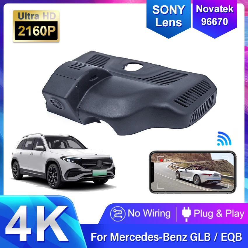 

4K 2160P WiFi Car DVR 24H Driving Recorder For Mercedes Benz GLB 200 4MATIC EQB 350 4MATIC AMG GLB 35 4MATIC 2019-2023 Dash Cam