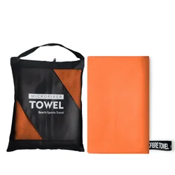 Premium Quick - Dry Microfiber Towel - Super Absorbent & Ultra Compact for Travel, Gym, Camping, and Swimming (Orange)