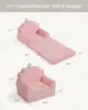 Kids Couch, 2-in-1 Soft Toddler Couch Fold Out, , Pink 3