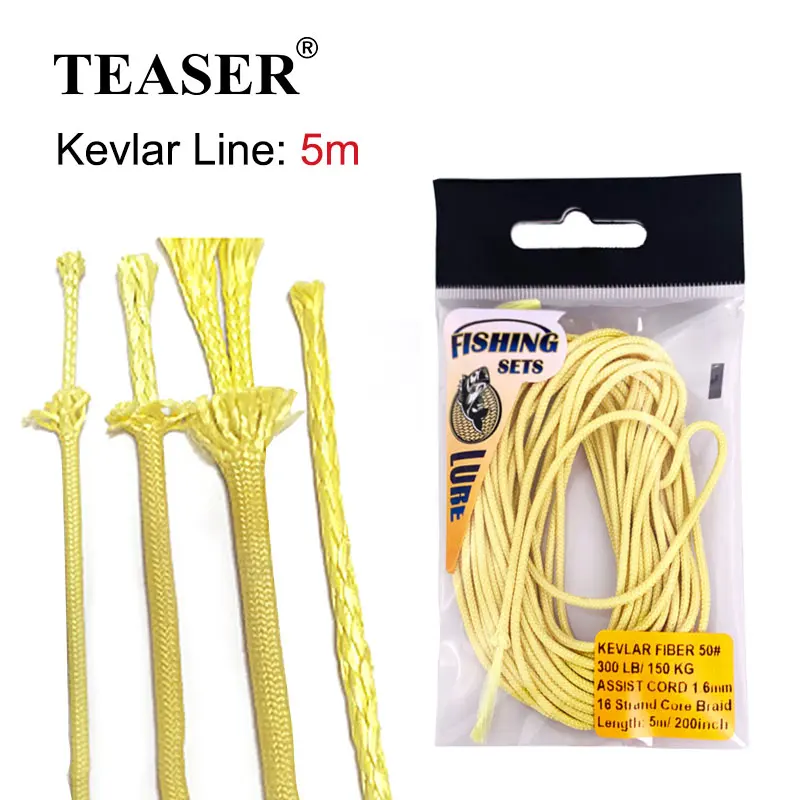 TEASER 70-300LB Braided Kevlar Fishing Line String Strong Hollow Core  Assist Line For Boat Binding Jigging Hook Accessories