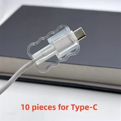10 - Pack Durable Charging Cable Protectors - Universal Coverage for Type - C & USB Chargers (10Pcs for Type - C)