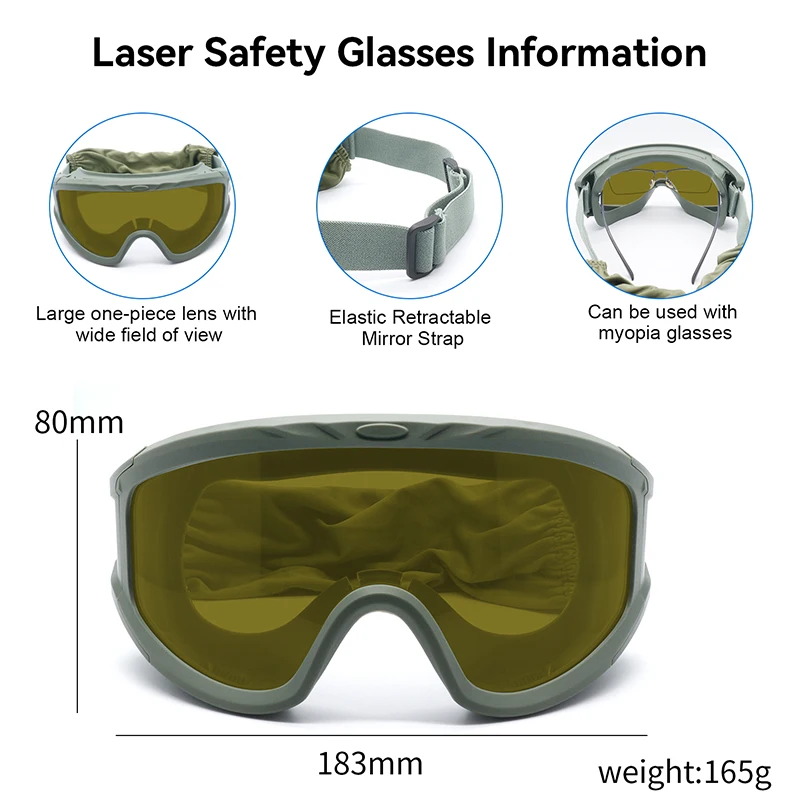 Laser safety glasses 455 480 532 655 808 1064nm for Laser Protective Goggles IPL glasses Protection