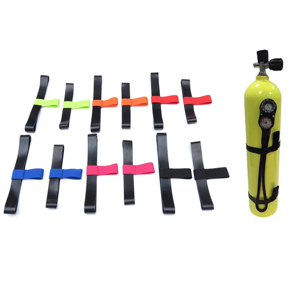Elastic Scuba Diving Snorkeling Tank Cylinder Bottle Hose Retainer Bands 6/12L