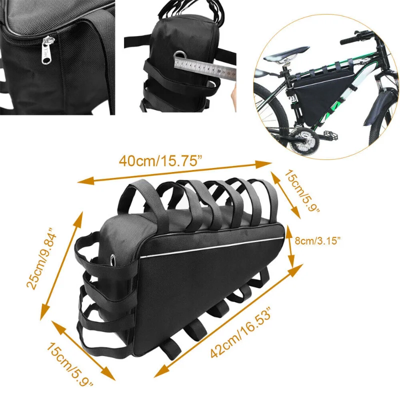 27 size Mountain Bike Triangle Tube Frame Bag Case Battery MTB Storage Protect