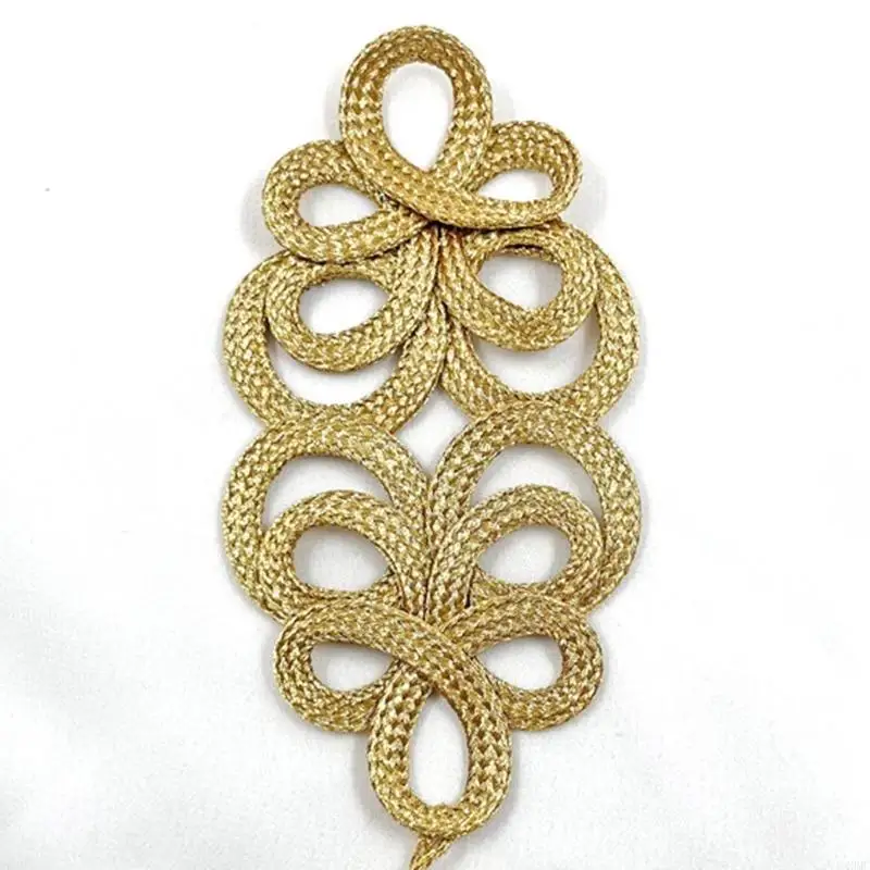 49MC Braided Flowers Sew Patches Trimmings Tasseled Applique for Wedding Dress Curtain Scarf Diy Decorations