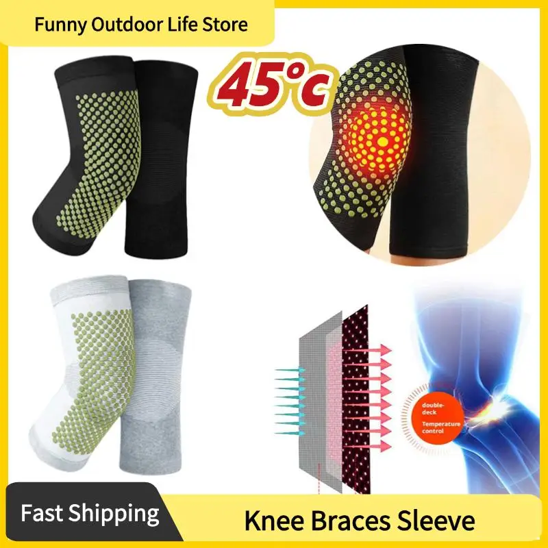 Knee Braces 2PCS Self Heating Tourmaline Knee Support Far Infrared Keep Warm Pads