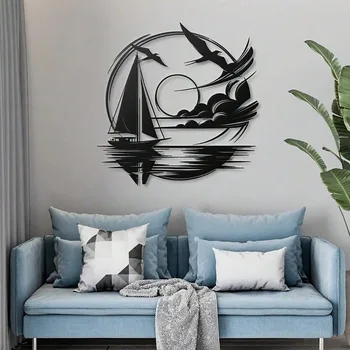 Idea regalo nautica per la casa - Decorazione da parete impermeabile in metallo per barche a vela per spazi moderni