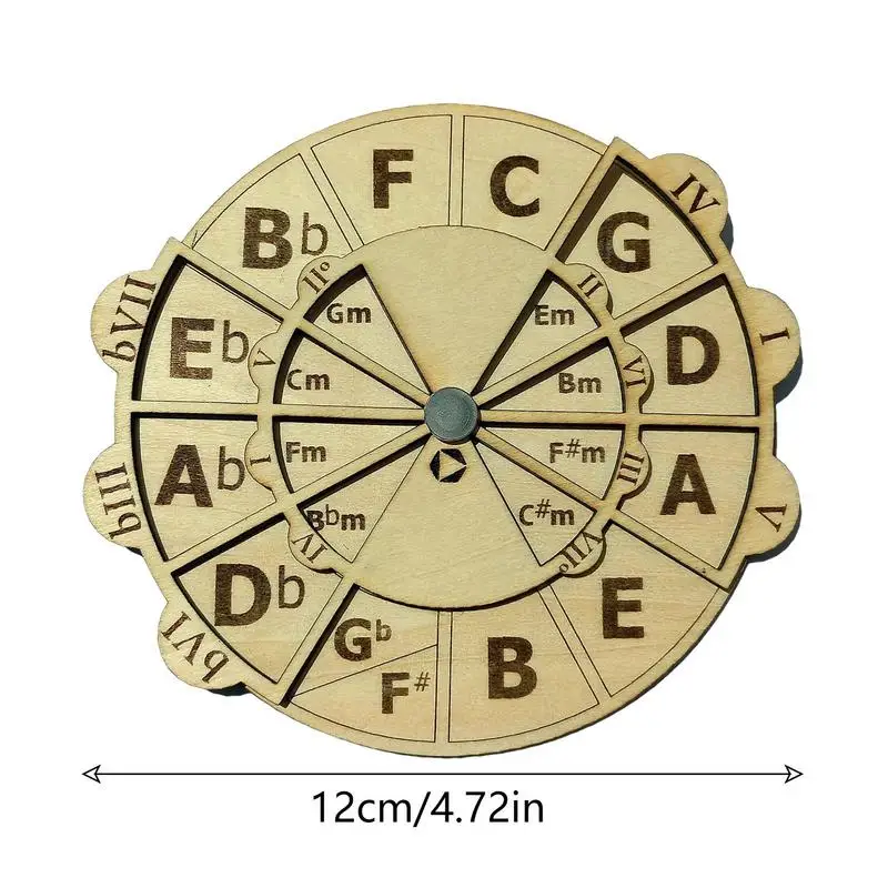 Wooden Melody Tool Circle Of Fifths Wheel Round Music Enlightenment Toys Chord Wheel For Musicians Musical Instruments Dropship