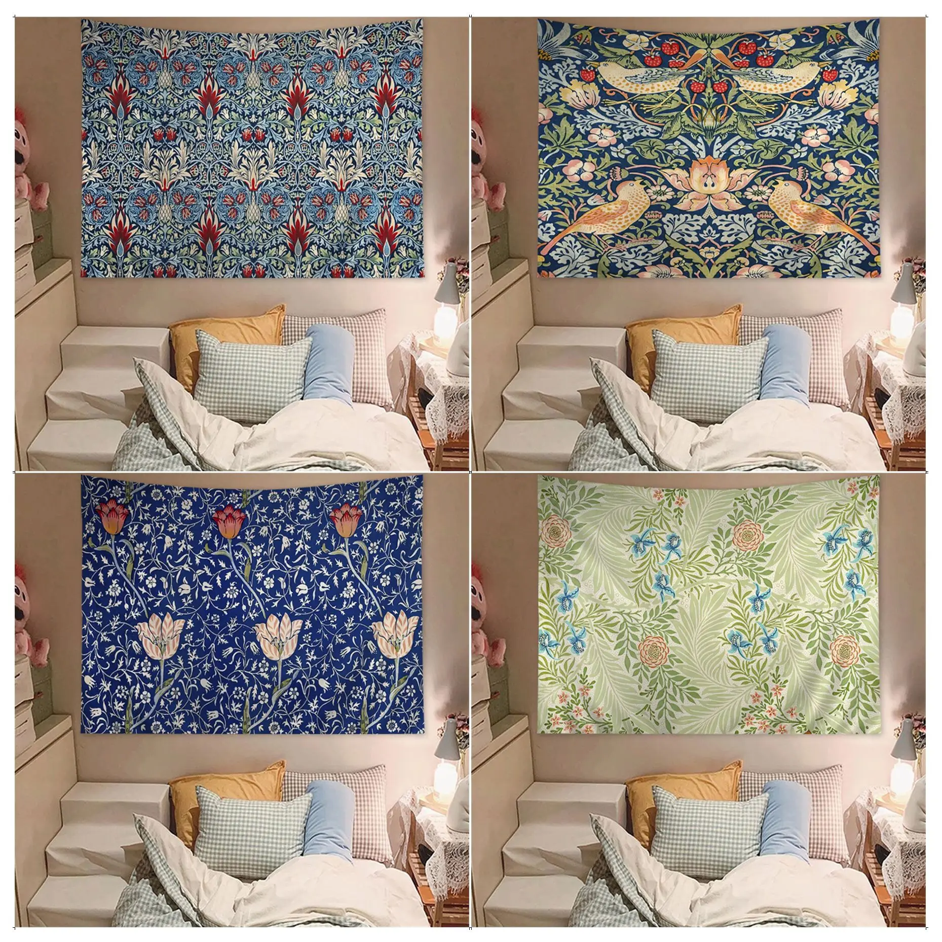 

William Morris Hippie Wall Hanging Tapestries Japanese Wall Tapestry Anime Decor Blanket