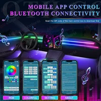 18 in 1 Led Car Ambient Lights 213 64 Color RGB Symphony Streamer Bluetooth Rainbow Interior Acrylic Strips Atmosphere Lamp Kit - Image 6