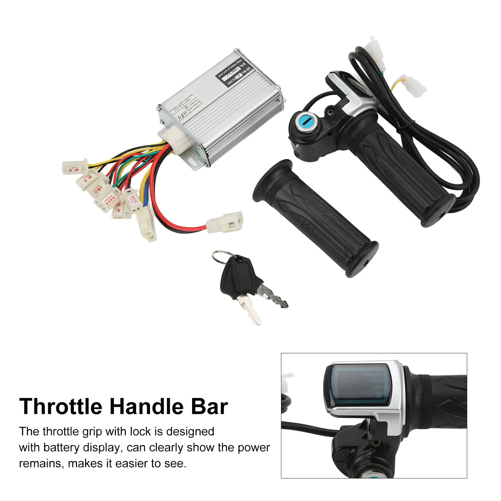 36V 1000W Motor Brushed Speed Controller with Locking Battery Display Throttle Grip for Mini Bike Throttle Grip motor speed controller