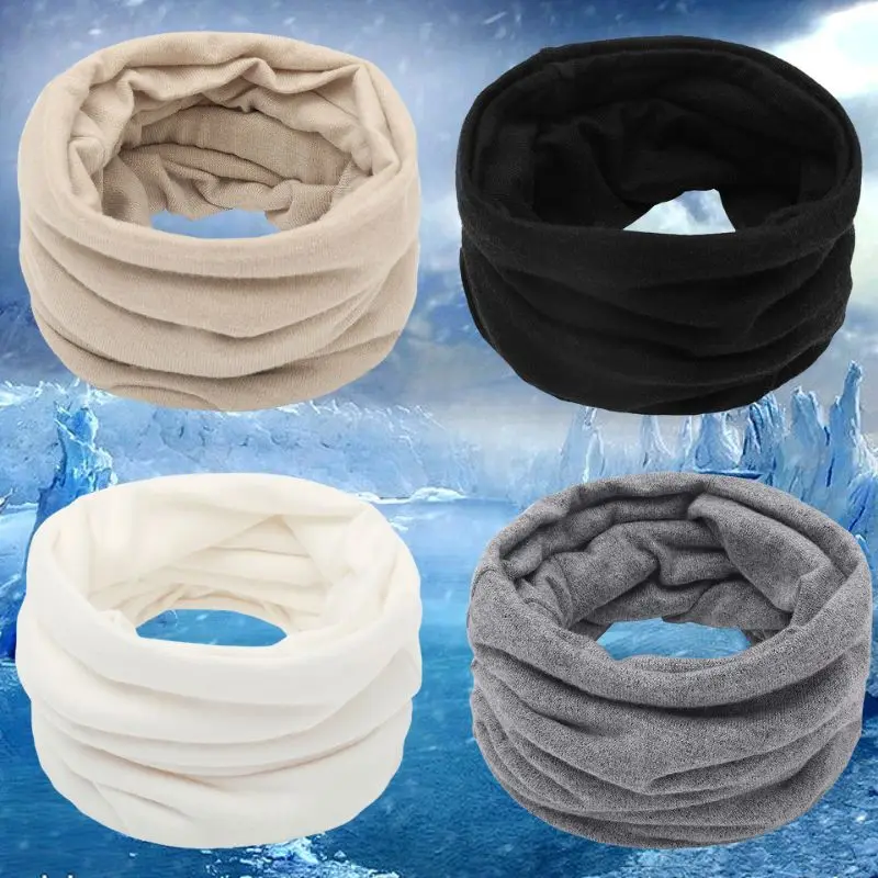 

Winter Scarf For Men Women Solid Color Ring Bandana Neck Warmer Scarf Casual Collar Snood Scarves Outdoor Keep Warm Neck Scarves