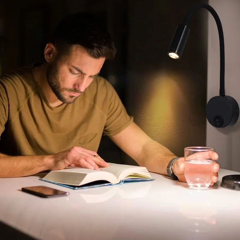 3W LED Wall Lamp For Reading Bedroom Bedside