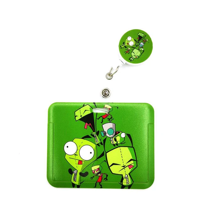 Invader Zim And Gir Id Badge Holder Lanyard W/ 2 Logo Rubber