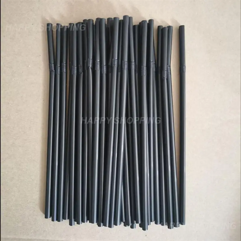 

Black Disposable Flexible Drinking Straw Plastic Bendable Reusable Straw For Kitchen Wedding Bar Party Beverage Accessories
