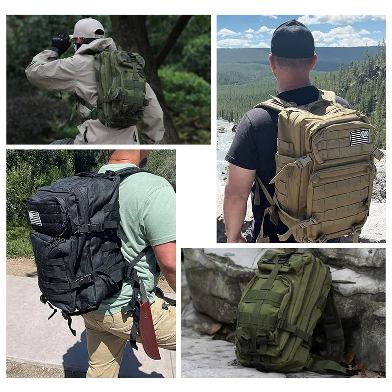 50L Large Capacity Assault Pack Hiking Camping Hunting Bags Military Tactical Backpack Softback Outdoor Waterproof Bug Rucksack