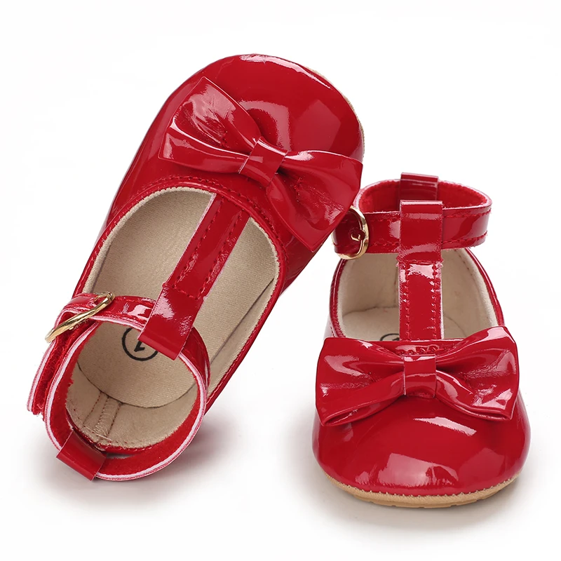 Summer Newborn Girl Baby Sandals Fashion Red Theme Bow Princess Shoes Rubber Sole Comfortable Non slip Casual Walking Shoes 4