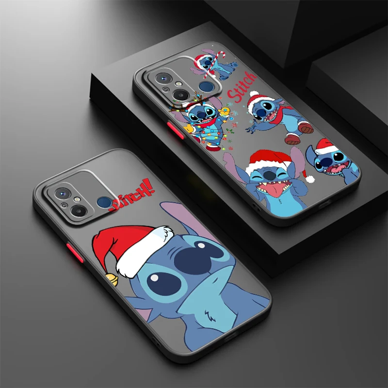 

Disney Stitch Christmas For Xiaomi Redmi 12 12C 10 11A 10X 10C 9C 9A 9AT 9 8A 8 Frosted Translucent Hard Phone Case Cover