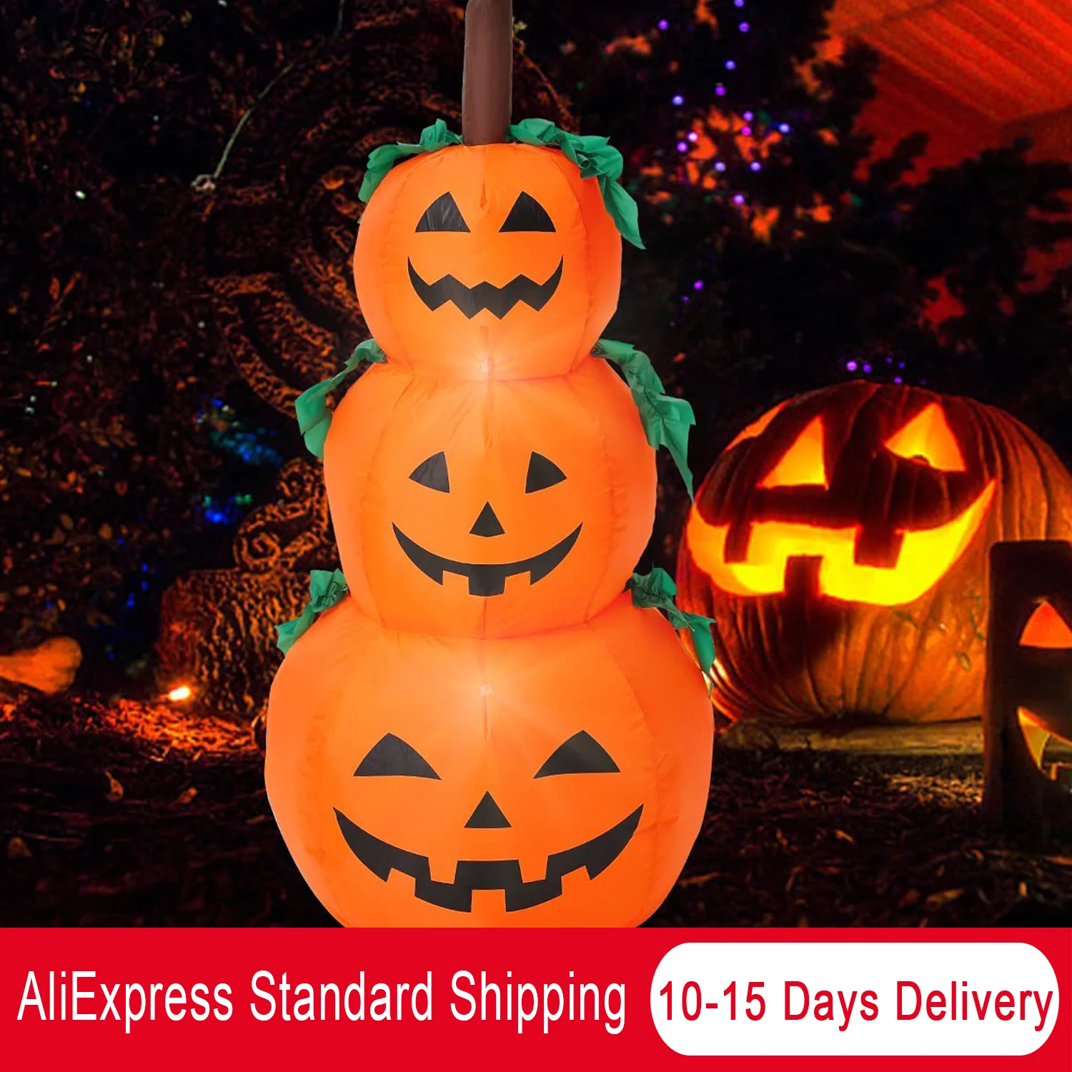 

4ft Halloween Outdoor Inflatable Pumpkin Combo, Inflatable Yard Decoration, Built-in LED Lights, Suitable for Garden/Yard