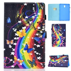Premium PU Leather Flip Book Stand Protective Case for SM-T590 SM-T595 (Colorful butterfly)