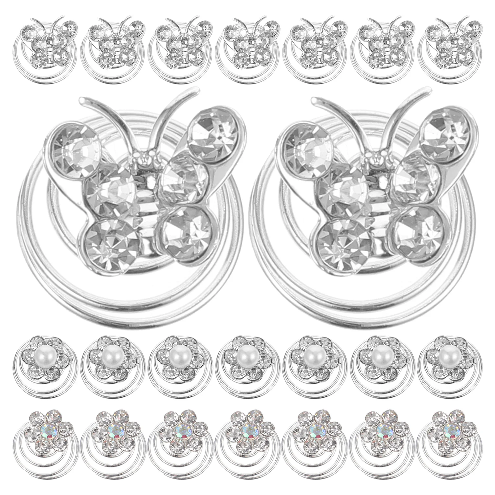 

Rhinestone Spiral Hairpins Wedding Bridal Hair Pins Rhinestone Twists Coil Flower Swirl Spiral Hairpins Mini Hair Clips