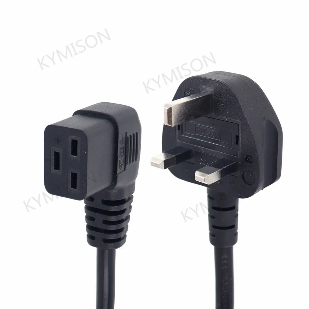 Cabo de Alimentação de Ângulo Reto para Servidor e Pdu C19 para o Reino Unido Bs1363 Plug Conectado ao Cabo de Alimentação ca C20 Adaptador tipo g Cabo de Chumbo em Forma de l