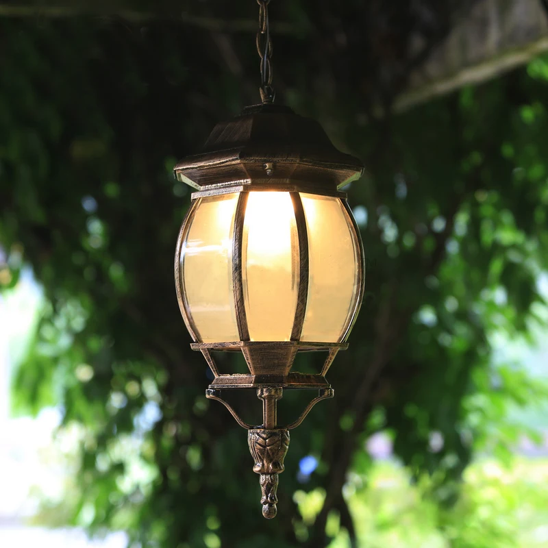 European vintage bronze alunimnum waterproof outdoor pendant lamp American villa retro glass E27 LED bulb pendant light fixture 3d uv dtf cup wrap stickers pumpkin spice16oz libbey glass can wraps transfers sticker waterproof