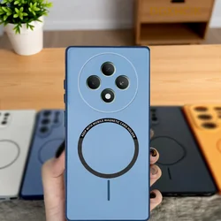 Magnetic Hard Silicone Back Phone Case - Colorful Design for OPPO Reno12 FS 5G (XCK blue)
