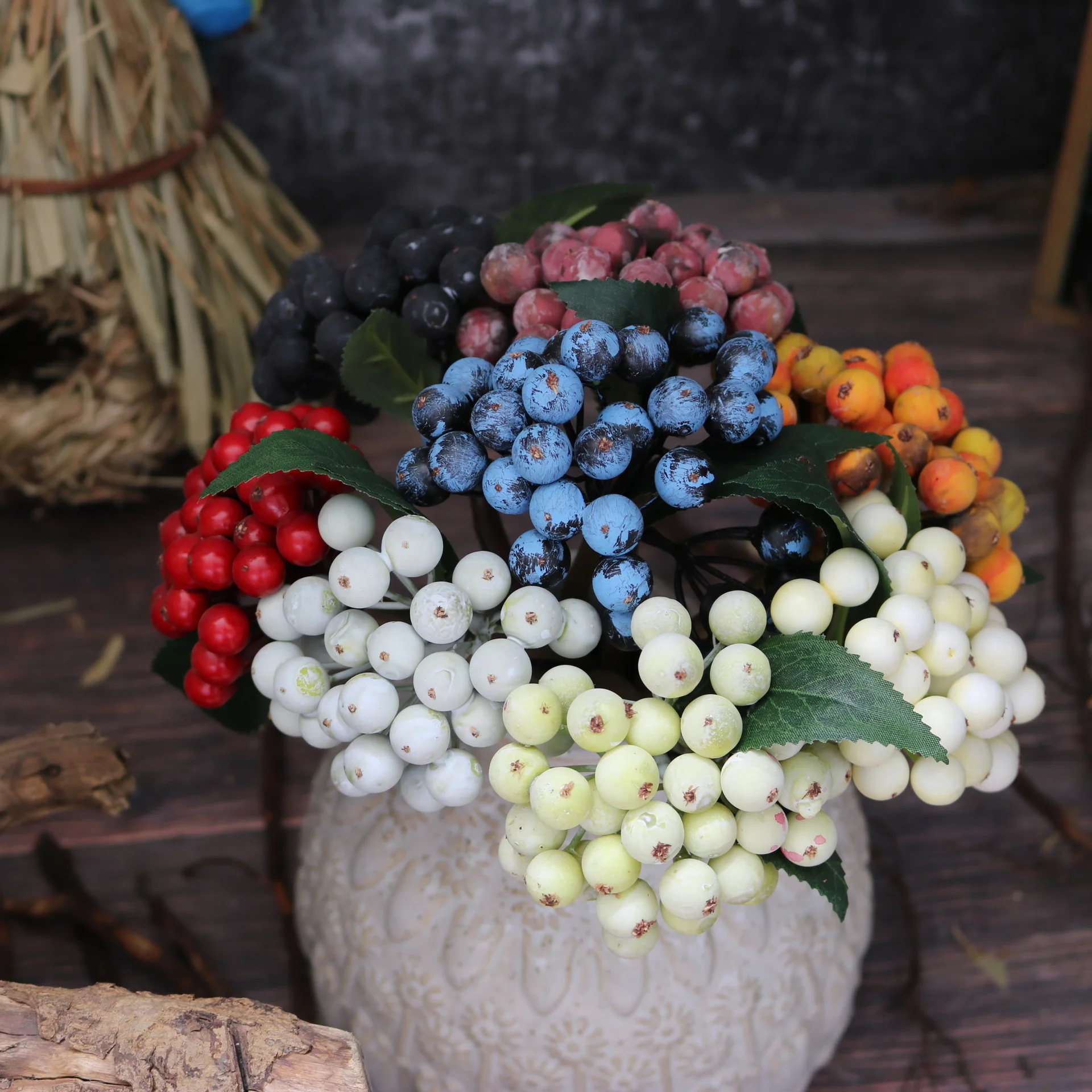 Simulated Flower Small Berries European Style Living Room Ornaments Christmas Decoration Flower Arrangement Accessories