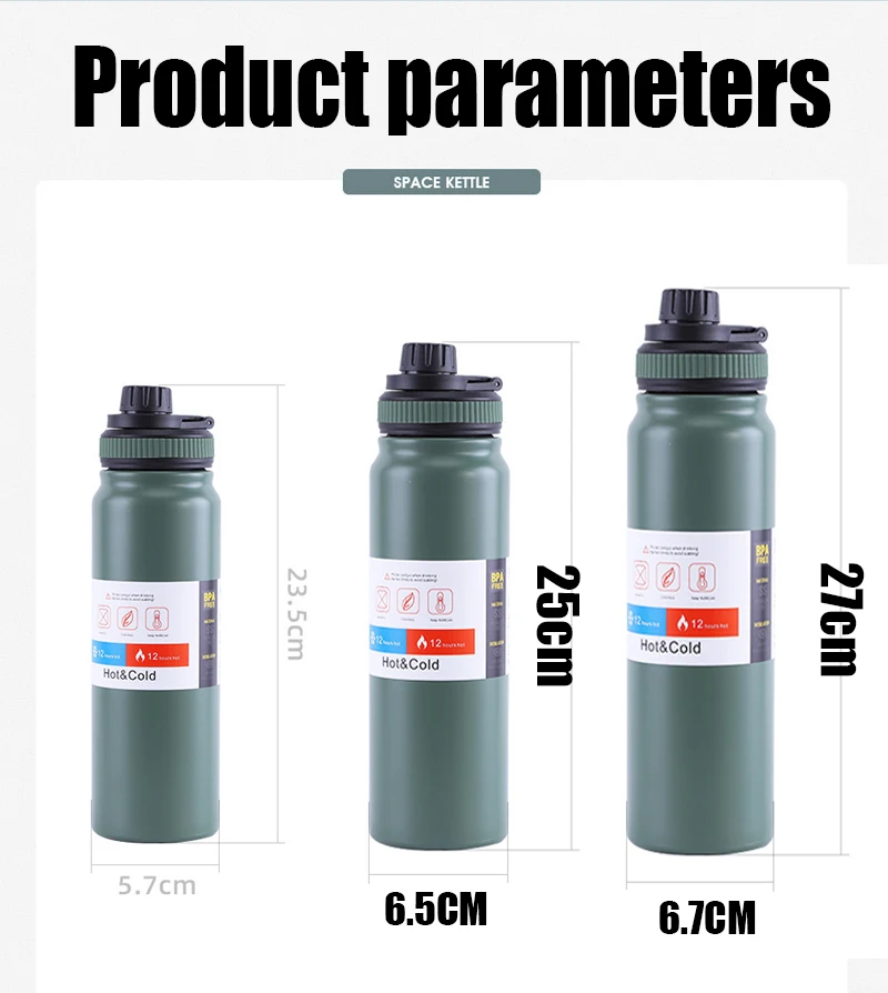 Stainless Steel Large Capacity Thermo Bottle, Portable Cup, Insulated Water Kettle, Vacuum Flask, Travel Cup, 800Ml