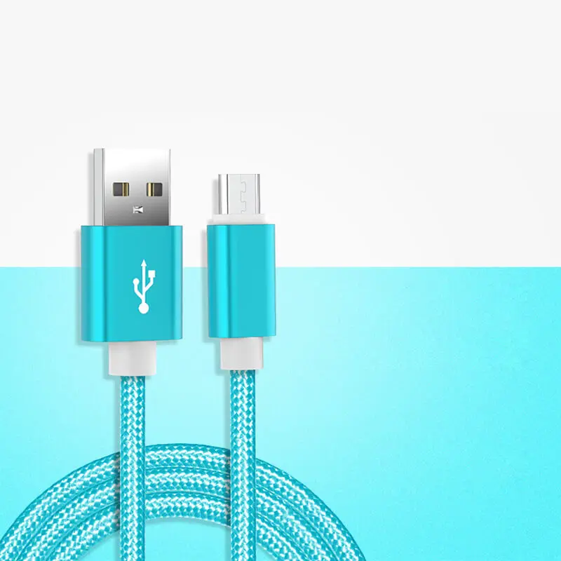 Premium Nylon Braided Micro USB Charger - Quick Charge Cable, Multiple Colors & Lengths
