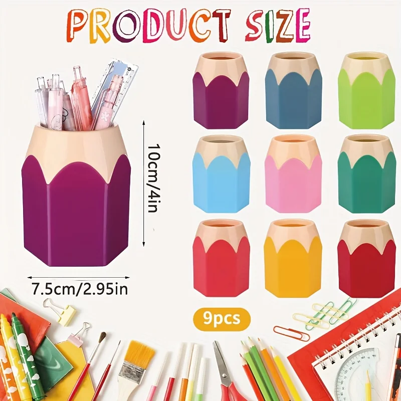 YOSCO Silicone Pen Holder Stand Desk Cute Geometric Desk Pencil Pot Desktop Organizer Makeup Brush Holder (White