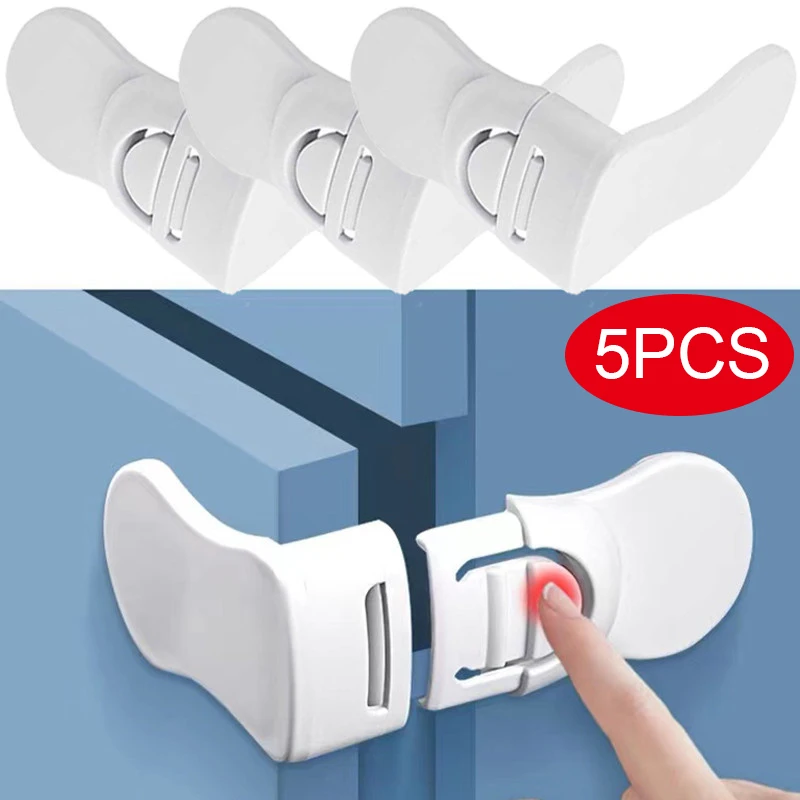 Serrature Di Sicurezza Per Bambini 6 Pezzi – Adesive, Per Cassetti E Armadi, Con Nastro 3M, Facili Da Installare, Protezione Casa
