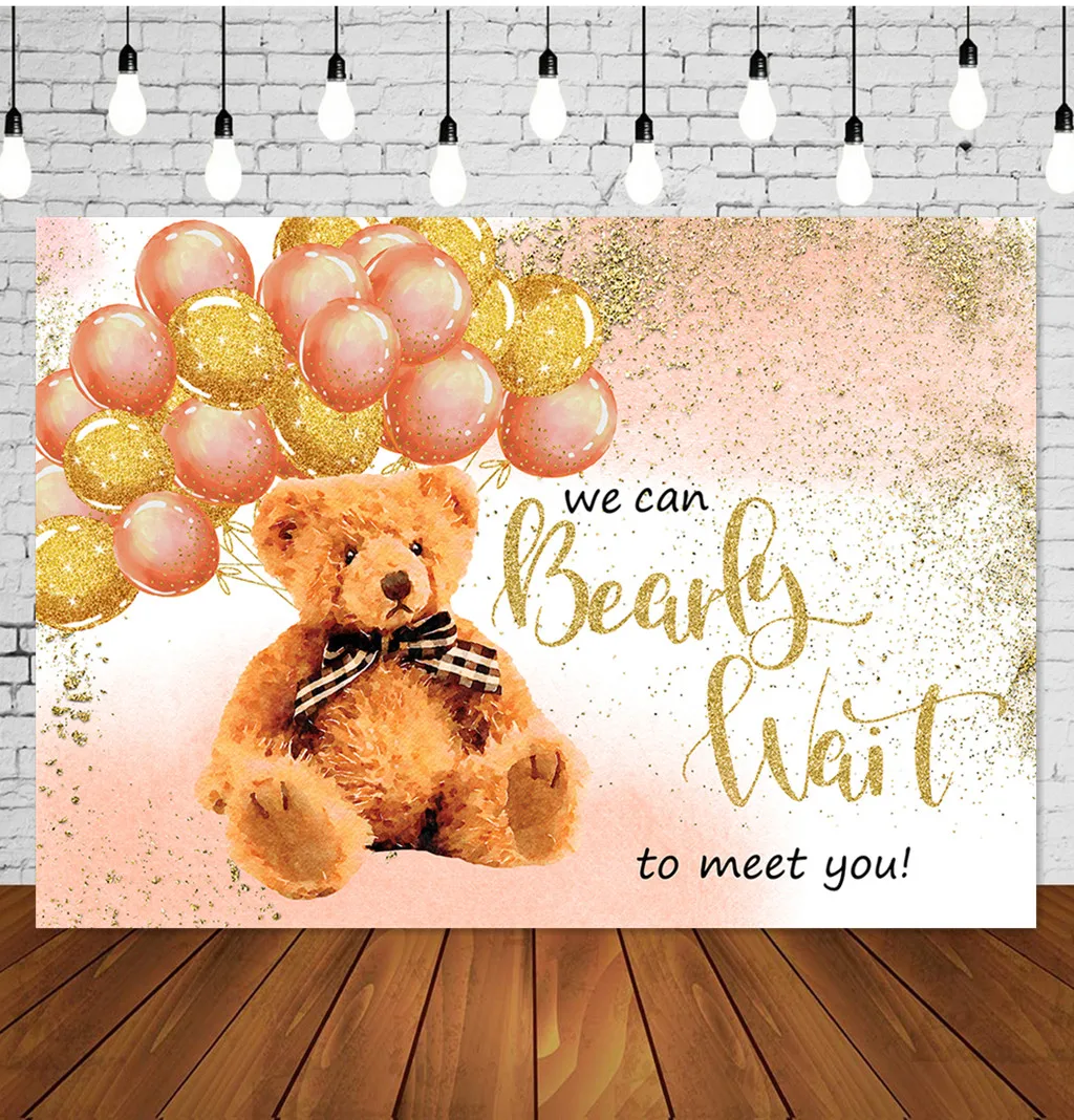 We Can Bearly Wait Baby Shower Decorations for Girl, Bear Baby