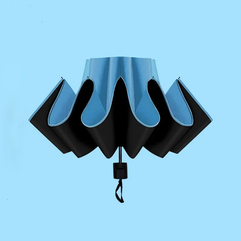 Compact Reverse Umbrella for Rain and UV Protection Inverted Folding Umbrellas with Reflective Safe Stripe Portable Umbrella folding umbrella,reverse folding umbrella