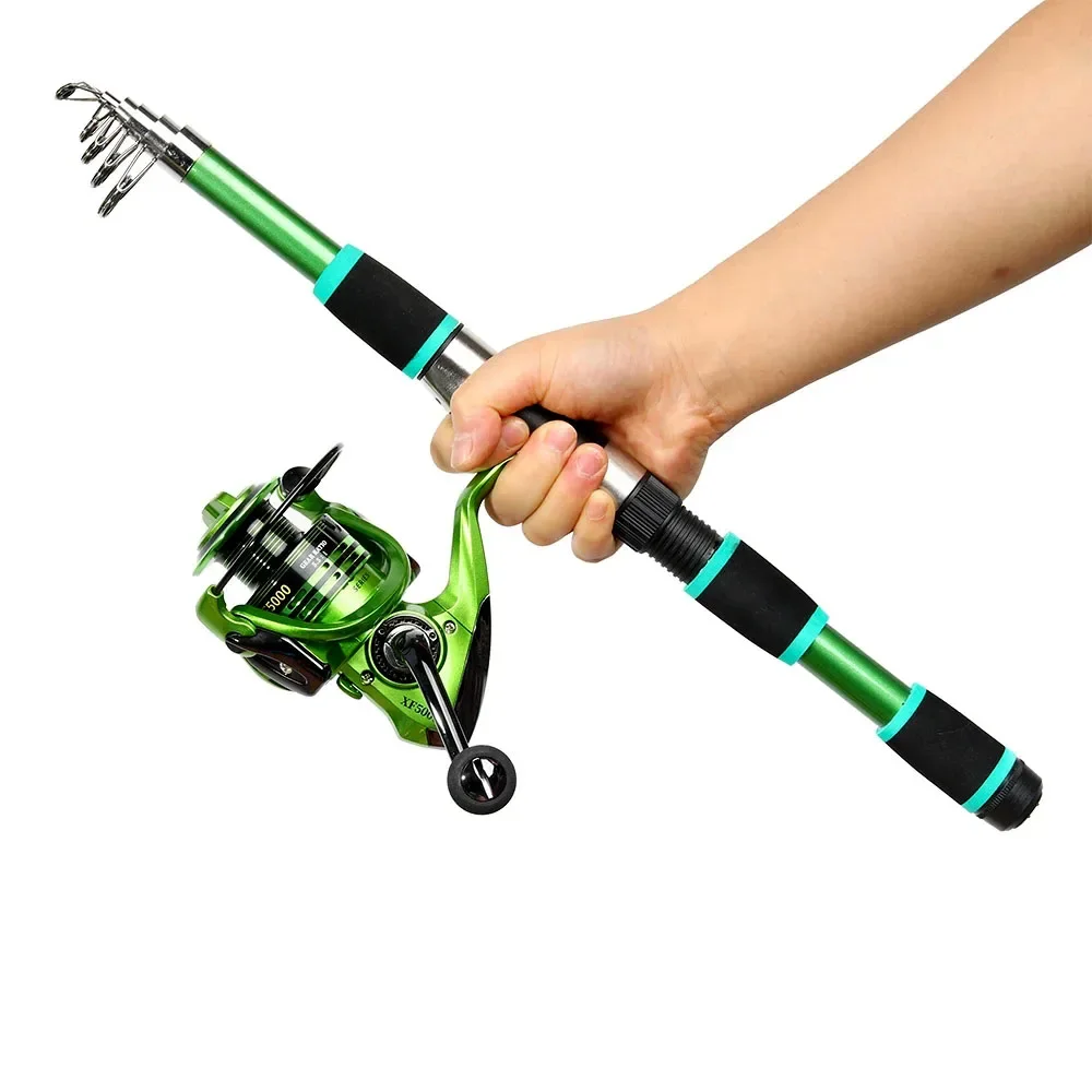 JOSBY Quality Carbon Fiber Telescopic FRP Lure Fishing Rod 2.7/2.4/2.1/1.8M Spinning Reel Seat Mini Portable Travel Accessories