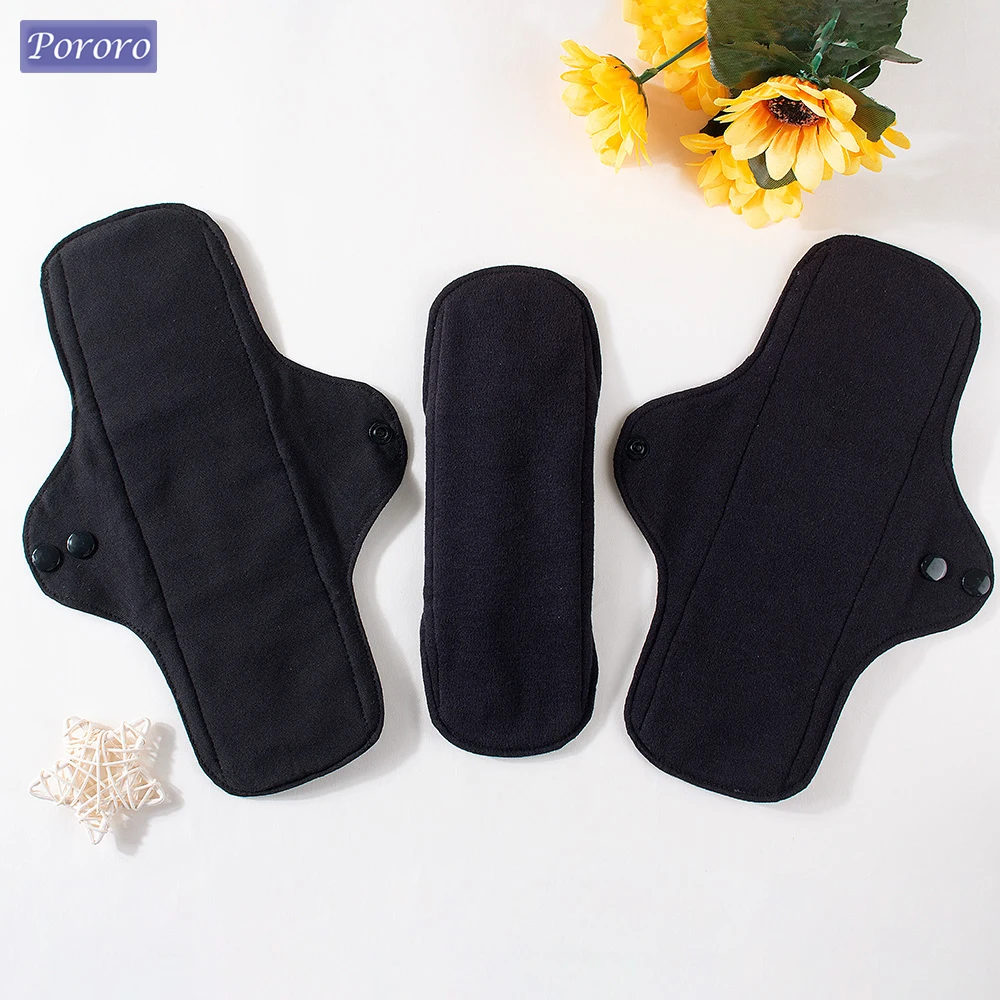 Sanitary Pads 4pcs Full Cotton Mama Cloth Night Long Sanitary Pads Washable Sanitary Napkins For Female Reusable Panty Liners