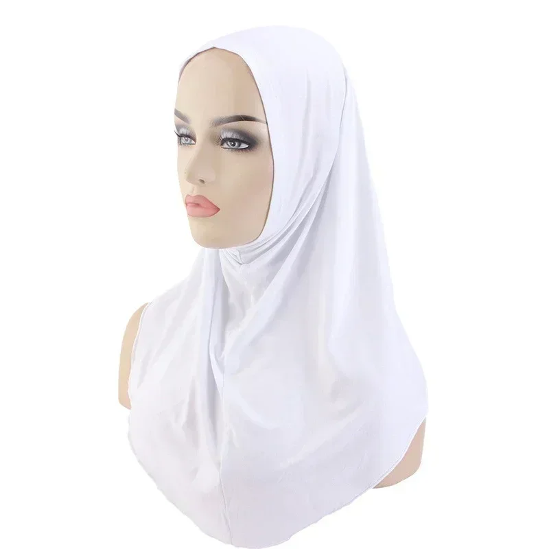 GUMEI Femmes Coton Musulman Mini Hijab Tête écharpe Couleur Unie Couverture Complète Casquette Intérieure Islamique Arabe Wrap Châle Turban Chapeau Chapeaux