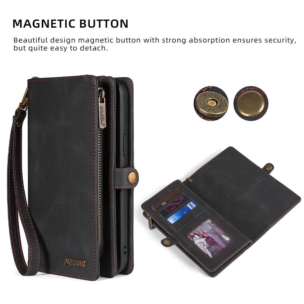 Tragbare Handyhülle aus PU-Leder, geeignet für iPhone, Geldbörse, Mode, 6, 6S, 7, 8 Plus, X, XS, Poly, XS Max, SE2020, 11,_voghion.com
