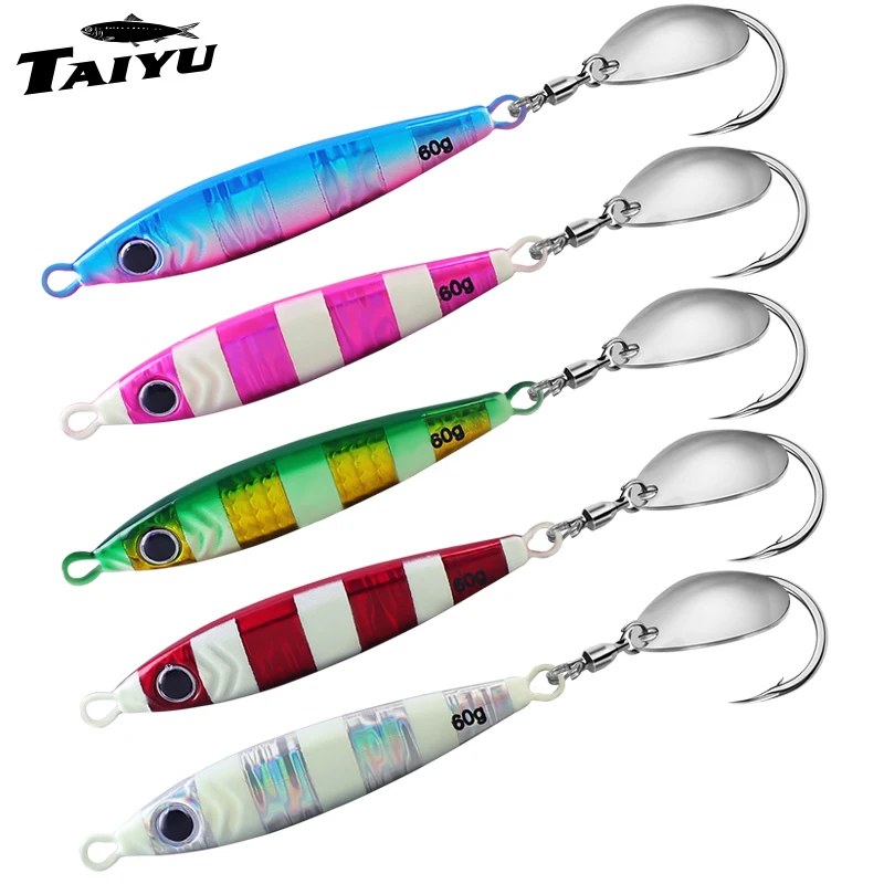 TAIYU Schnellzieh-Eisenplatten-Bleifisch 20g/30g/40g Barracuda Eisenplatte mit Wirbel Einzel-Flash-Löffel Bootsfischereigewicht