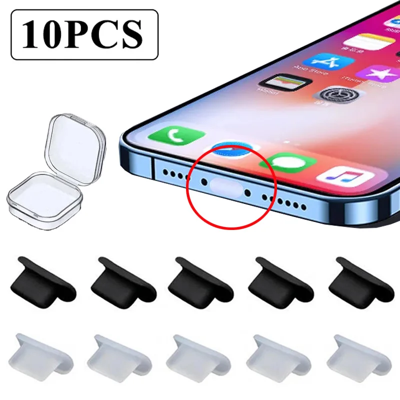 10PCSSiliconPhoneDustPlugChargingPortRubberPlugDustCoverfor
