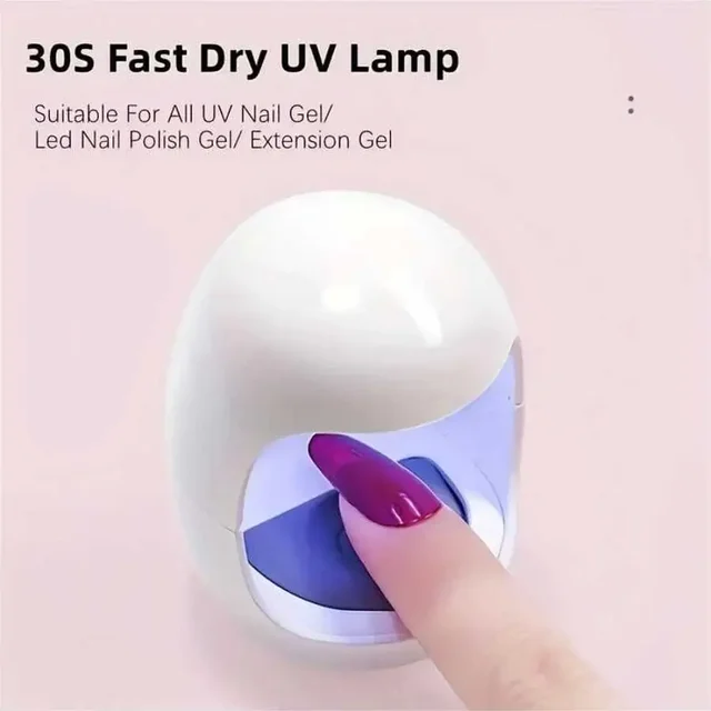 Mini Q-förmige Nagellampe, UV/LED-Nageltrockner, schnell trocknender Nagelgel-Nageltrockner, für Zuhause, Nagelkunst, Heimwerken