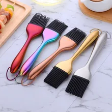 Stainless Steel Silicone Oil Brushes Kitchen BBQ Grilling Baking Cooking Brushes Barbecue Cooking Tools