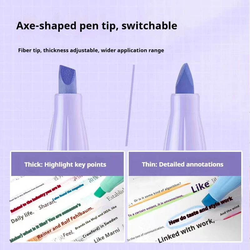 Vibrant Erasable Fluorescent Highlighter Set - Quick-Drying & Long-Lasting