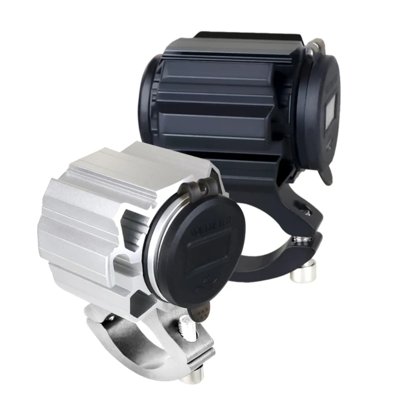 

USB-разъем для мотоцикла, 12-24 В, крепление на руль PD45W QC3.0, 24 Вт, двойная USB-разъем для зарядки с вольтметром, питания