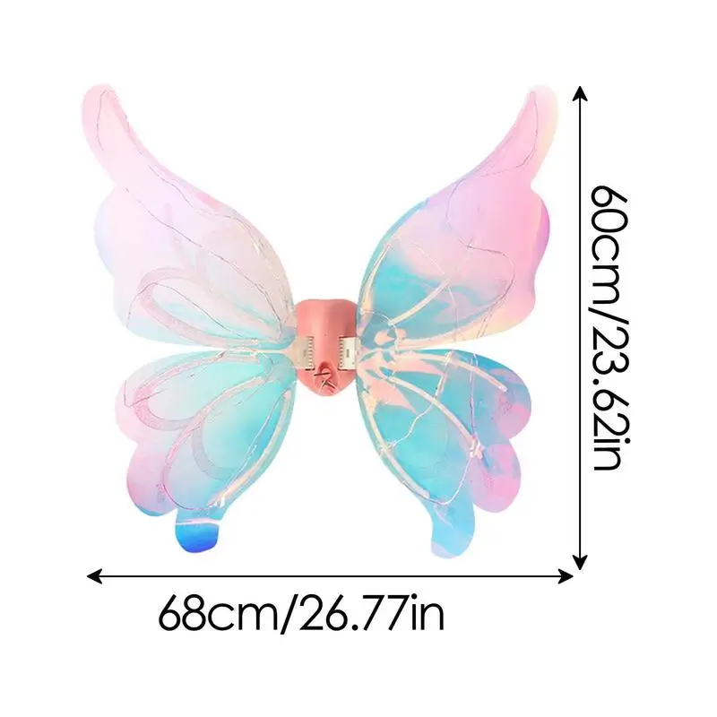 Lighted Electric Butterfly Wings Glowing Fairy Wings Fancy Dress Costume Princess Halloween Dress Up Costume for Children Pet
