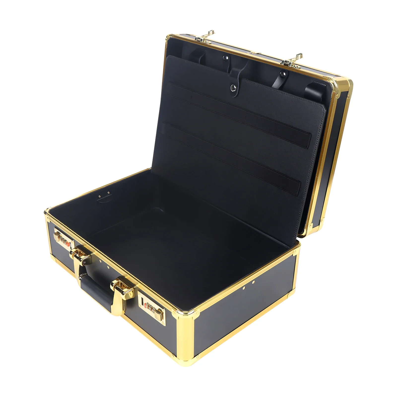Barber Case, Aluminum Organizer W/ Portable Handle& Secure Numlock for Scissors, Clippers, Barber Supplies