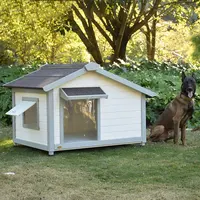 High-end Indoor and Outdoor Dog House – Solid Wood, Waterproof, Sunscreen, Large Villa Kennel
