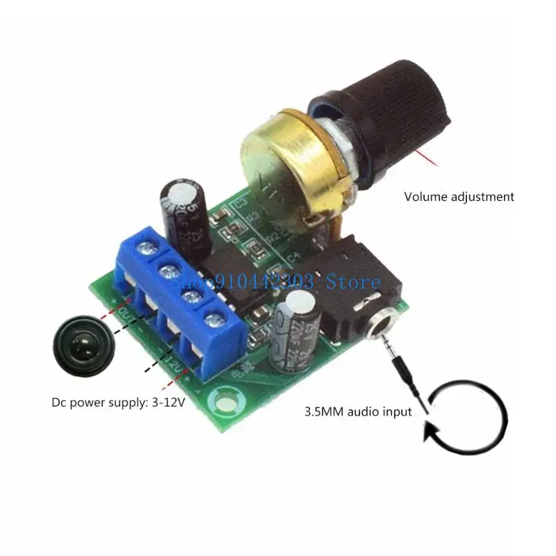 Mini Amplifier Board - Low Noise Power Audio Module, 3V-12V, 0.5W-10W Output
